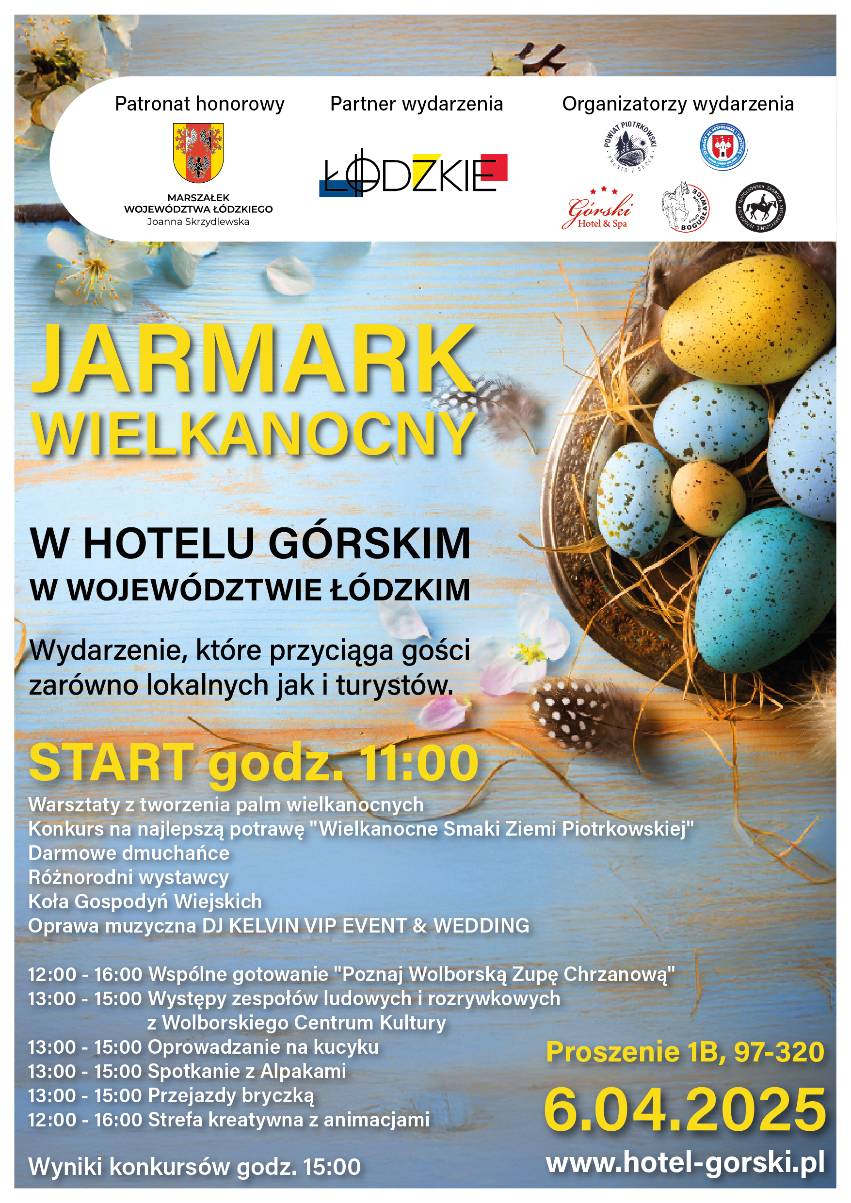 Jarmark wielkanocny w Hotelu Górskim w Łódzkim Patronat Honorowy Marszałek Województwa Łódzkiego Jonna Skrzydlewska.png